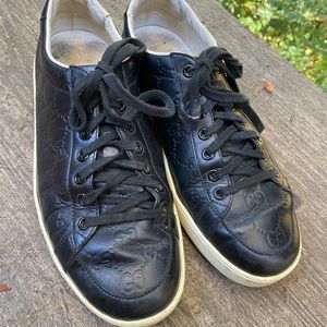 Black Leather Gucci Sneakers 9.5